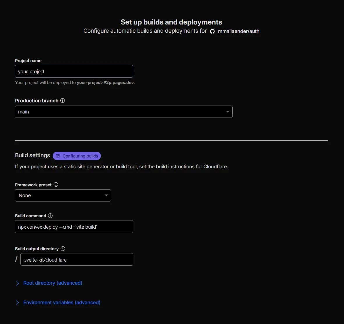 Build configuration