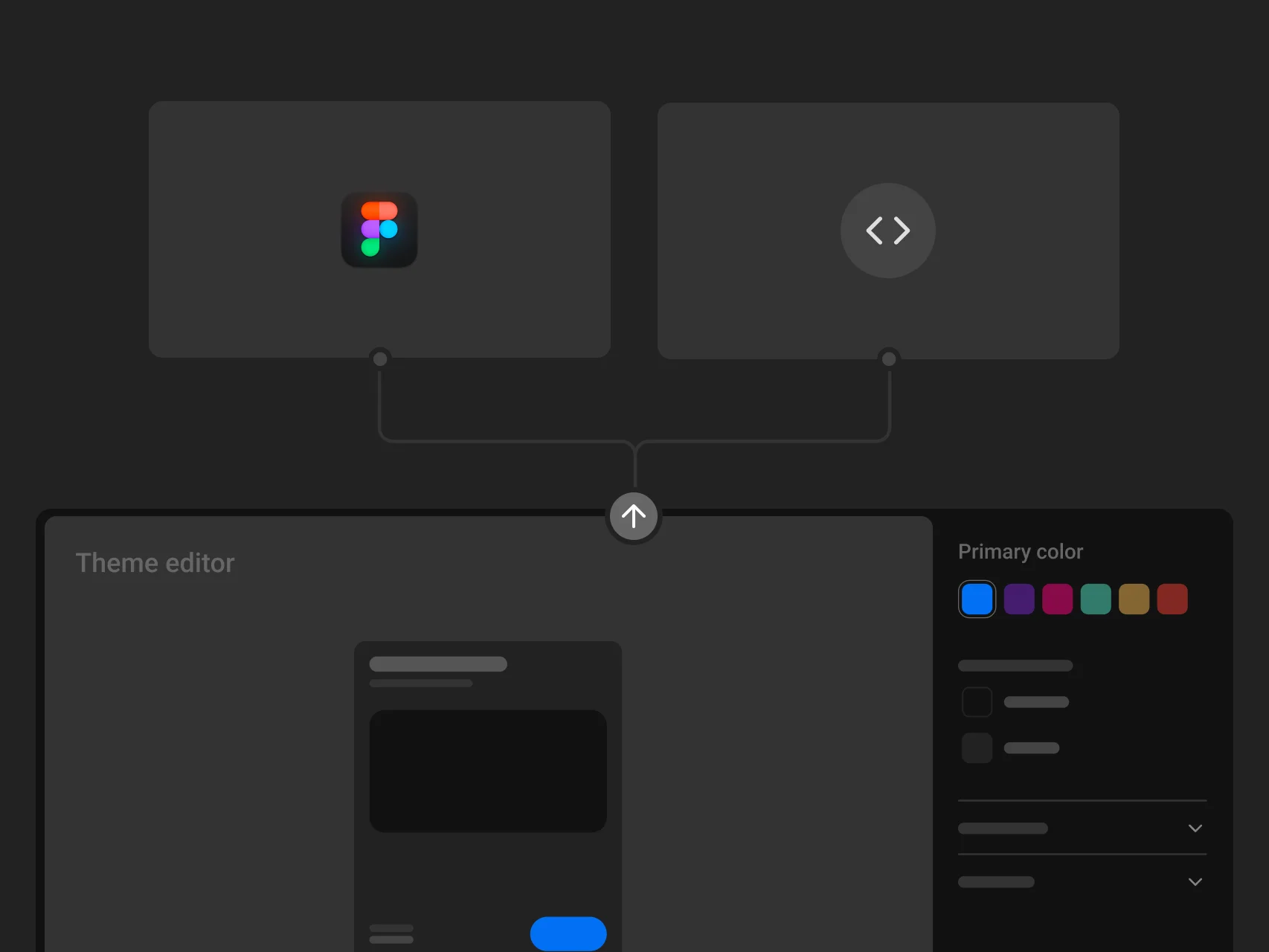Preview of themed primitives dark mode